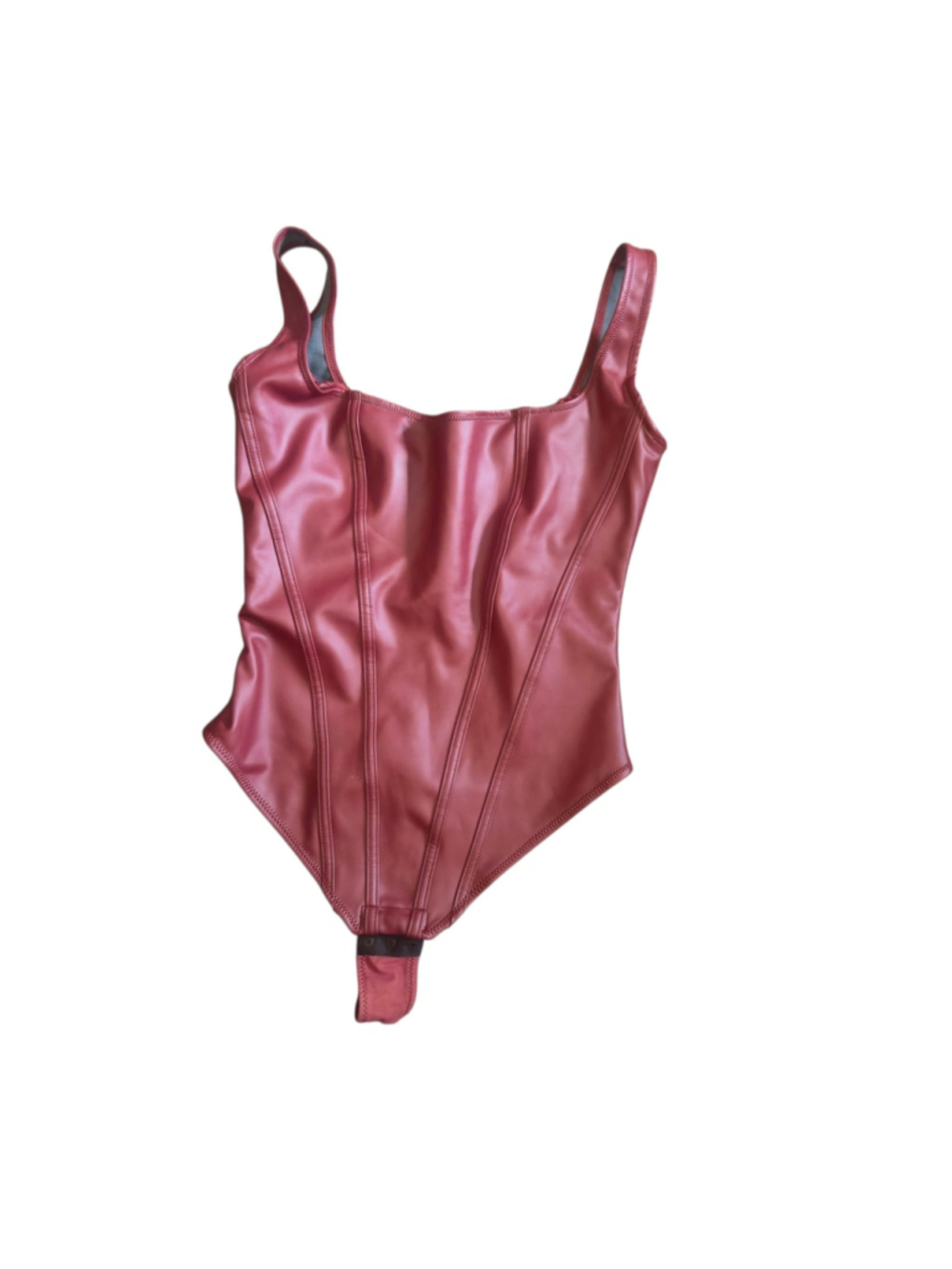 Popilush Faux Leather Lace Balconette Sculpting Bodysuit Size medium